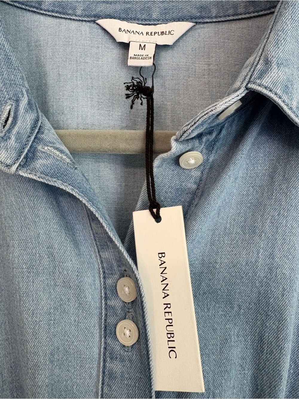 Banana Republic Indigo Light Blue Denim Chambray Pintuck Shirt Dress Size M NWT - Picture 6 of 14